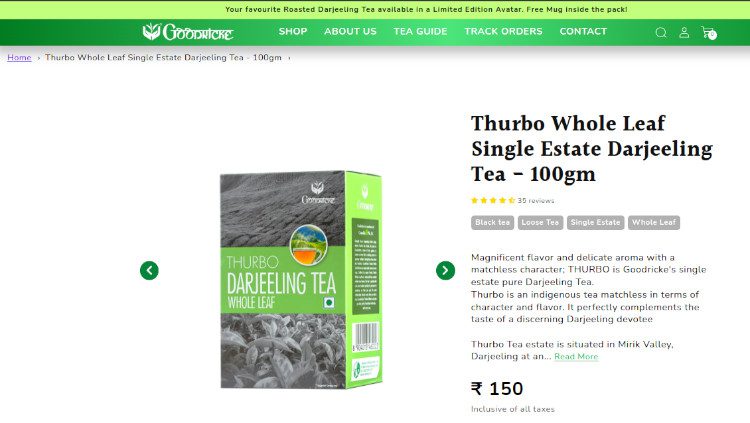 Goodricke: Roasted Whole Leaf Best Darjeeling Tea
