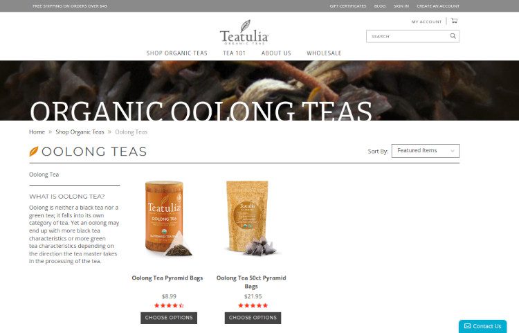 Teatulia Organic Teas