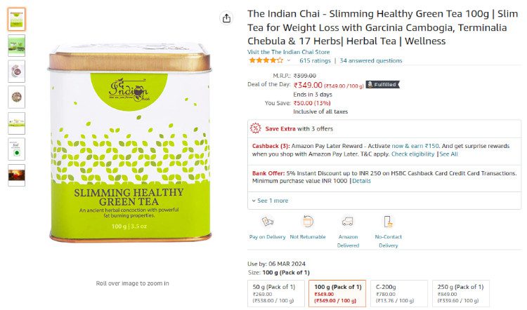 The Indian Chai - Slimming Healthy Green Tea
